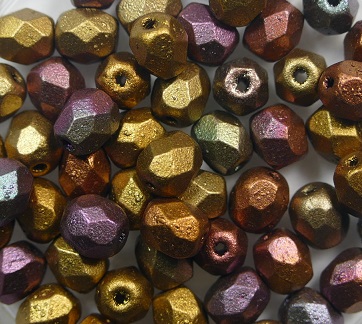 FP1-05-00030-01640 Firepolish facet 5 mm Matte Metallic Bronze Iris color 00030-01640