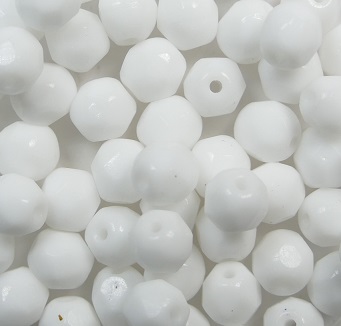 FP1-05-02010 Firepolish facet 5 mm White Alabaster color 02010
