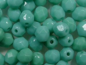 FP1-05-63120 Opaque Green Turquoise Czech Glass Facet Firepolish 5mm 35 stuks - Afbeelding 1