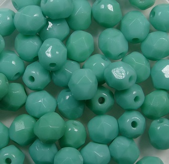 FP1-05-63120 Firepolish facet 5 mm opaque green turquoise color 63120