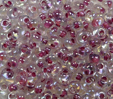 TM-03-0771 Toho Magatama 3 mm Inside Color Rainbow Crystal-Strawberry Lined color 771