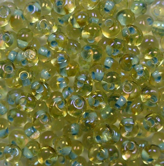 TM-03-0952 Toho Magatama 3 mm Inside Color Rainbow Light Topaz Sea Foam Lined color 952