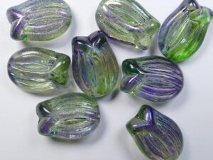 0100606 Tulip Bead Dual Coated Blueberry Green Tea 4 Pc. - Afbeelding 1