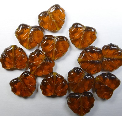 MPL-10230 maple leaves 11x13 mm smoky topaz color 10230