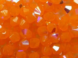 04-MC-81260-28701 Orange Opal AB bicones 4 mm 50 stuks - Afbeelding 1