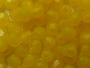 FP1-04-81230-84100 Matte Yellow Opal Czech Glass Facet Firepolish 4mm 50 stuks - Afbeelding 1
