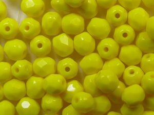 FP1-04-83120 Opaque Yellow Czech Glass Facet Firepolish 4mm 50 stuks - Afbeelding 1