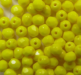 FP1-04-83120 Opaque Yellow 4 mm firepolish facet color 83120