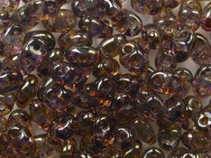 M-MD-00030LG Crystal Gold Smoky Topaz Luster Matubo MiniDuo 5 gram - Afbeelding 1