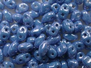 M-MD-03000-14464 Opaque White Blue Luster Matubo MiniDuo 5 gram - Afbeelding 1