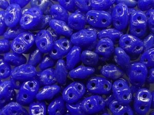 M-MD-33050-43400 Opaque Royal Blue Silver Picasso Matubo MiniDuo 5 gram - Afbeelding 1