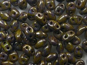M-MD-53410LG Opaque Olivine Bronze Picasso Matubo MiniDuo 5 gram - Afbeelding 1
