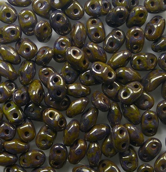 M-MD-53410LG Matubo MiniDuo 4x2,5 mm Opaque Olivine Bronze Picasso color 53410LG
