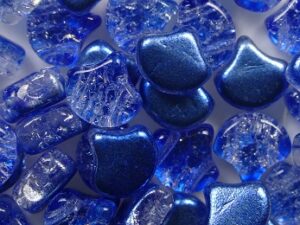 GIN-24703 Matubo 2 Hole Ginko Bead Slushy Blue Raspberry 10 gram - Afbeelding 1
