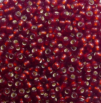 TR-11-0025DF Toho rocailles 11-0 Silver Lined Frosted Garnet color 25DF