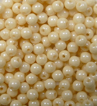 03-R-03000-14413 Round druk glass beads glaskralen 3 mm Chalk White Champagne Luster color 03000-14413