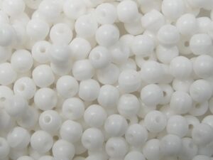 03-R-03000 Chalk White Round 3 mm. 100 Pc. - Afbeelding 1