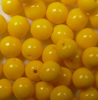 06-R-93110 Round druk glass beads glaskralen 6 mm Opaque Sunflower Yellow color 93110