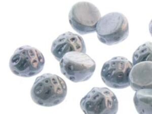 BQ2Cab-03000-14464 Baroque 2-Hole Cabochon 7 mm Chalk White Blue Luster 20 Pc.