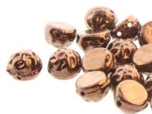 BQ2Cab-23980-14415 Baroque 2-Hole Cabochon 7 mm Jet Dark Bronze 20 Pc. - Afbeelding 1