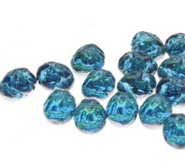 BQ2CABOV-60020-29801 Oval Baroque Beads Backlit Aquasol color 60020-29801