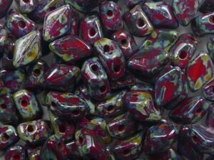 MGD-93200-86800 Opaque Red Travertin Matubo Mini GemDuo's, 6x4 mm 5 gr