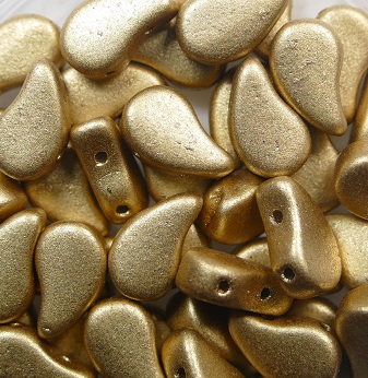 PD-01710K Paisley Duo Beads 8×5 mm Matte Metallic Flax color 01710K