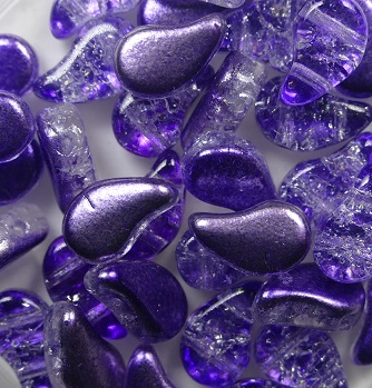 PD-24702 Paisley Duo Beads 8x5 mm Slushy Purple Grape color 24702