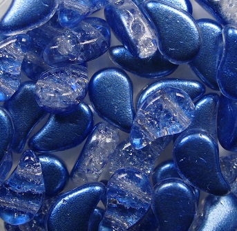 PD-24703 Paisley Duo Beads 8x5 mm Slushy Blue Raspberry color 24703