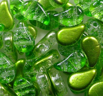 PD-24705 Paisley Duo Beads 8x5 mm Slushy Sour Apple color 24705
