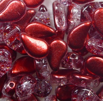 PD-24710 Paisley Duo Beads 8×5 mm Slushy Strawberry color 24710