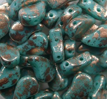 PD-63130-94412 Opaque Green Turquoise Copper Splash Paisley Duo PD-63130-94412 Opaque Green Turquoise Copper Splash Paisley Duo