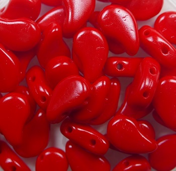 PD-93200 Paisley Duo Beads 8x5 mm Opaque Red color 93200