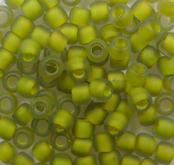 TR-06-0246FM Toho rocailles 6-0 Frosted Inside-Color Luster Black Diamond-Opaque Yellow Lined color 246FM