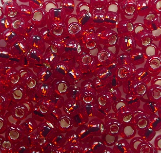 TR-08-0025C Toho rocailles 8-0 Silver Lined Ruby color 25C