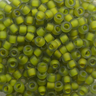 TR-08-0246FM Toho rocailles 8-0 Frosted Inside-Color Luster Black Diamond-Opaque Yellow Lined color 246FM