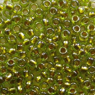 TR-08-0991 Toho rocailles 8-0 Gold Lined Peridot color 991