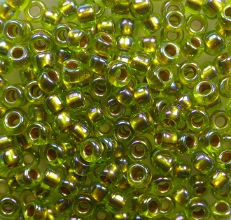 TR-08-0996 Toho rocailles 8-0 Gold Lined Rainbow Peridot color 996