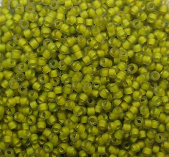 TR-15-0246FM Toho rocailles 15-0 Frosted Inside-Color Luster Black Diamond-Opaque Yellow Lined color 246FM