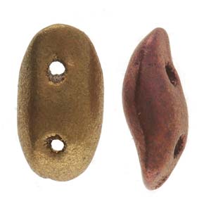 WAV-00030-01620 Wave Bead 7x3mm Matte Metallic Gold Copper Iris color 00030-01620-detail