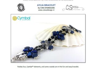 CYM Aylia Bracelet by Cora Sparidaans, gratis patroon bij Paisley Duo, GemDuo, Ginko, Miyuki Tila's of Cymbal Elements