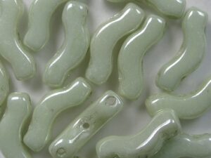 BrB-03000-14457 Bridge Beads Chalk White Mint Green Luster 5 gram - Afbeelding 2