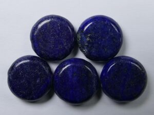 LLCB Natuursteen Lapis Lazuli Coin Bead 1 Pc. - Afbeelding 1