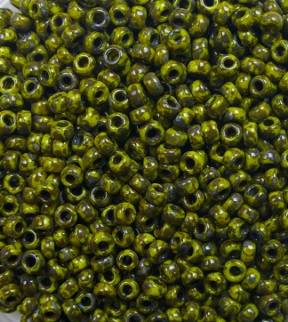 M-11-4519 Miyuki rocailles 11-0 Opaque Picasso Dark Yellow color 4519