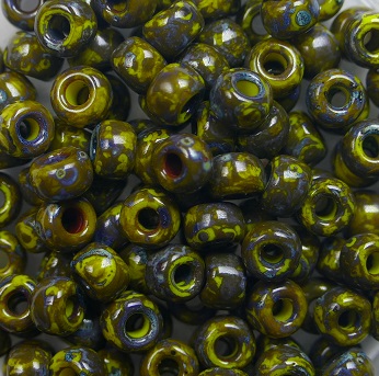 M-6-4519 Miyuki rocailles 6-0 Opaque Picasso Dark Yellow color 4519