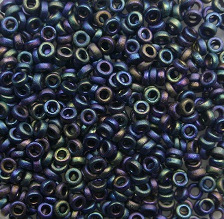 M-SPR-2-0401FR Miyuki Spacer beads, 2,2×1 mm, Matte Black AB, kleurnummer 401FR