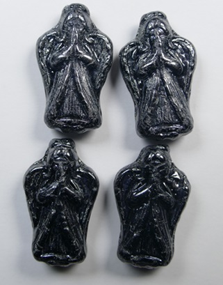 0020330 Angel Bead 23x13 mm Jet Hematite color 23980-14400