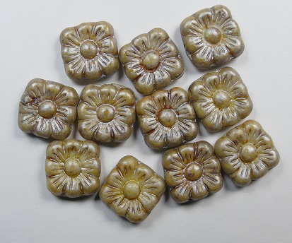 0040269 Squared Flower 11x11 mm White Alabaster Caraway color 02010-65321