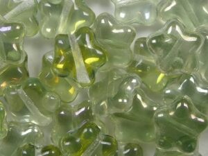 0100608 Crystal Viridian Star beads 25 Pc.