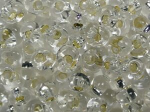 TM-04-0021 Silver Lined Crystal Magatama 4 mm. TOHO